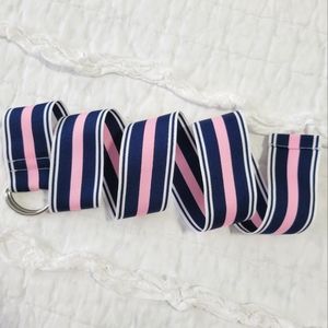 POLO by Ralph Lauren Pink, Navy, & White Stripes Fabric Belt 4/4T EUC Like New